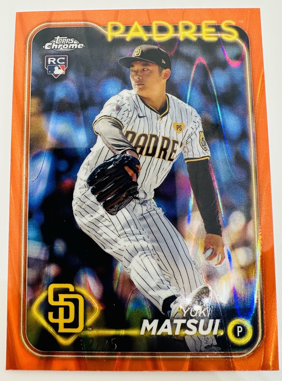 RARE 2024 Topps Chrome - Orange Wave Refractor #116 Yuki Matsui /25