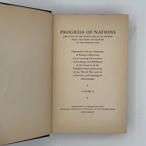 1930 Progress of Nations Complete 10 Volume Set Disabled Veterans of WWI - Picture 24 of 24