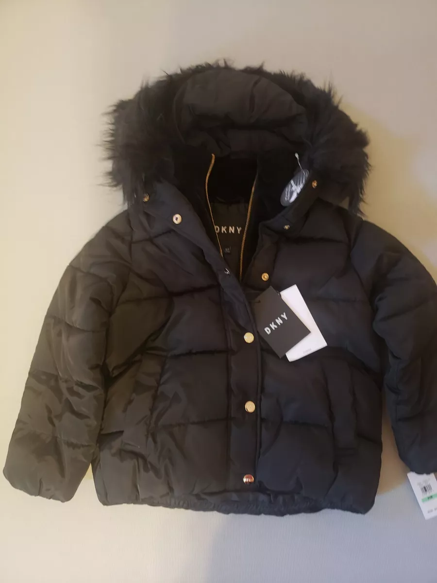 Nueva Chaqueta Dkny para Ni a Peque a con Piel Desmontable Talla 7 8