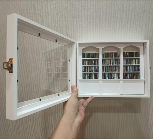 Angst Miniatur Bücherregal weiß Vitrinenregal mit 200 Minibuchmodellen Geschenk - Bild 9 von 12