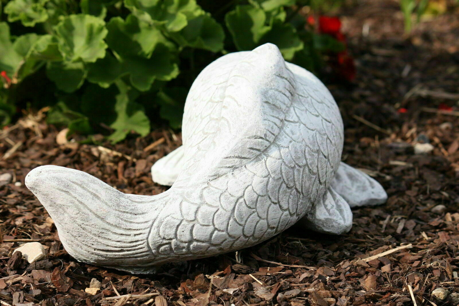 Steinfigur großer Koi Frostfest Garten Deko Steinguss