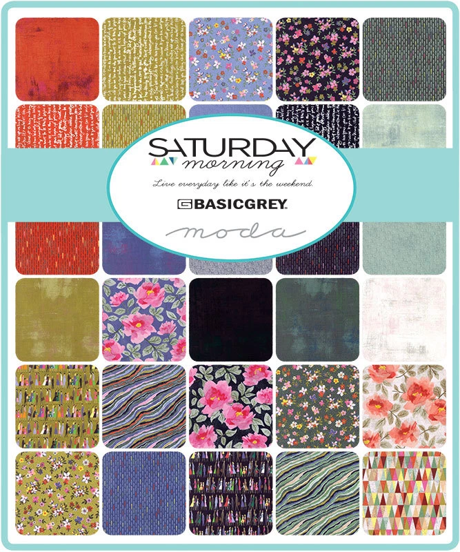 Moda SATURDAY MORNING Basic Grey Quilt Fabric JELLY ROLL 40 strips Quilting - Image 2 of 2