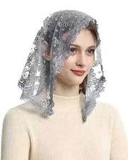 Catholic Church Mantilla Veil: Spanish Short Lace Head Covering Chapel Mass