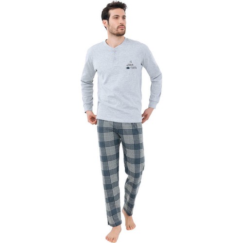 PIGIAMA UOMO IL GRANCHIO GP4004 MAGLIA E PANTALONE LUNGO IN CALDO COTONE  GRIGIO | eBay