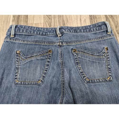 Lee Womens Size 14 M Straight Leg Embroidered Denim Blue Jeans - Picture 3 of 12