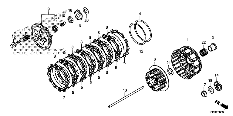 P*n様 HONDA 純正 06220-K95-305 CRF250R クラッチ GENUINE HONDA CRF250R/CRF250RX 2018-2020 COMPLETE CLUTCH