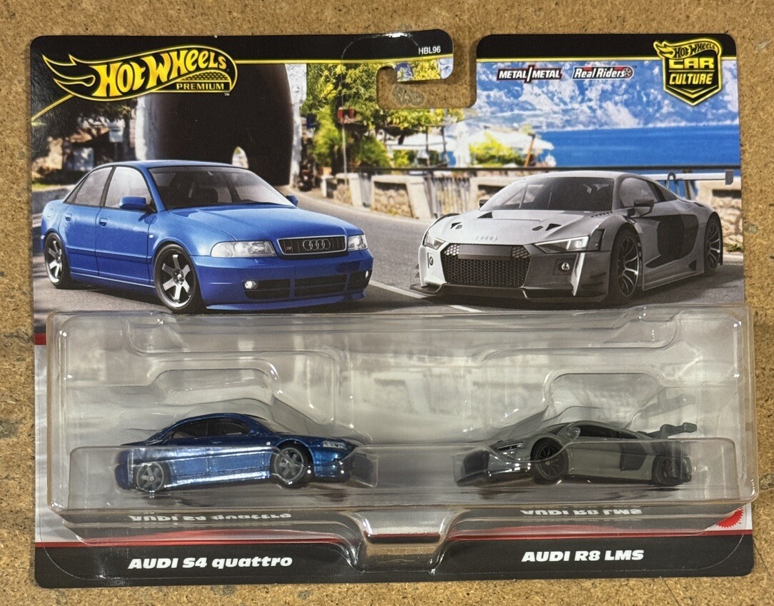 Hot Wheels Premium Car Culture Twin 2 Pack Audi S4 Quattro & Audi