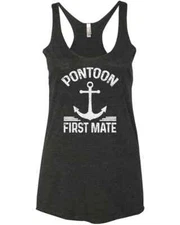 Pontoon First Mate Pontooning Legend Vintage Birthday Party Lover Gift Racer Tan