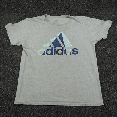 Adidas Shirt Adult Large Gray Short Sleeve Breathable The Go-To Tee Casual Mens
