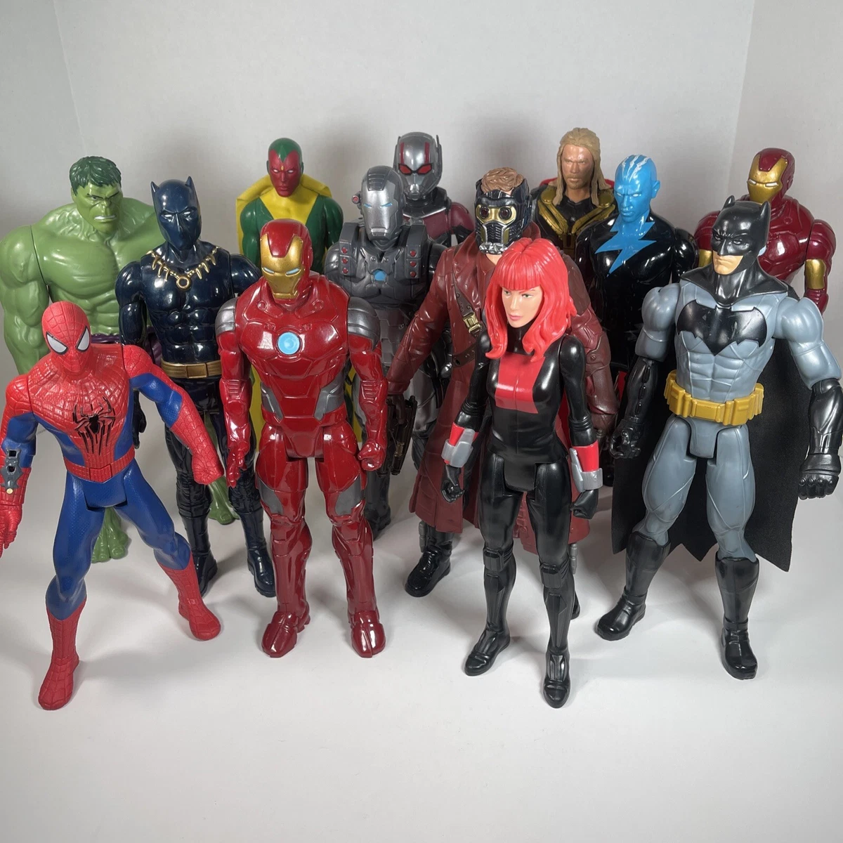 Marvel Titan Hero Series Action Figures Lot Of 13 Spider Man Avengers & DC