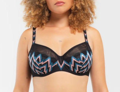 LOUISA BRACQ 48701 NBR ZIGGY FULL CUP UNDERWIRED BRA IN BLACK SIZE 34D