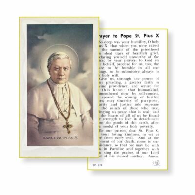 St. Pius X with Prayer to Pope Saint Pius X  - Paperstock Holy Card
