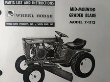 Wheel Horse Tractor 42 Push Plow & Center Grader Blade Owner & Parts (2 Manuals