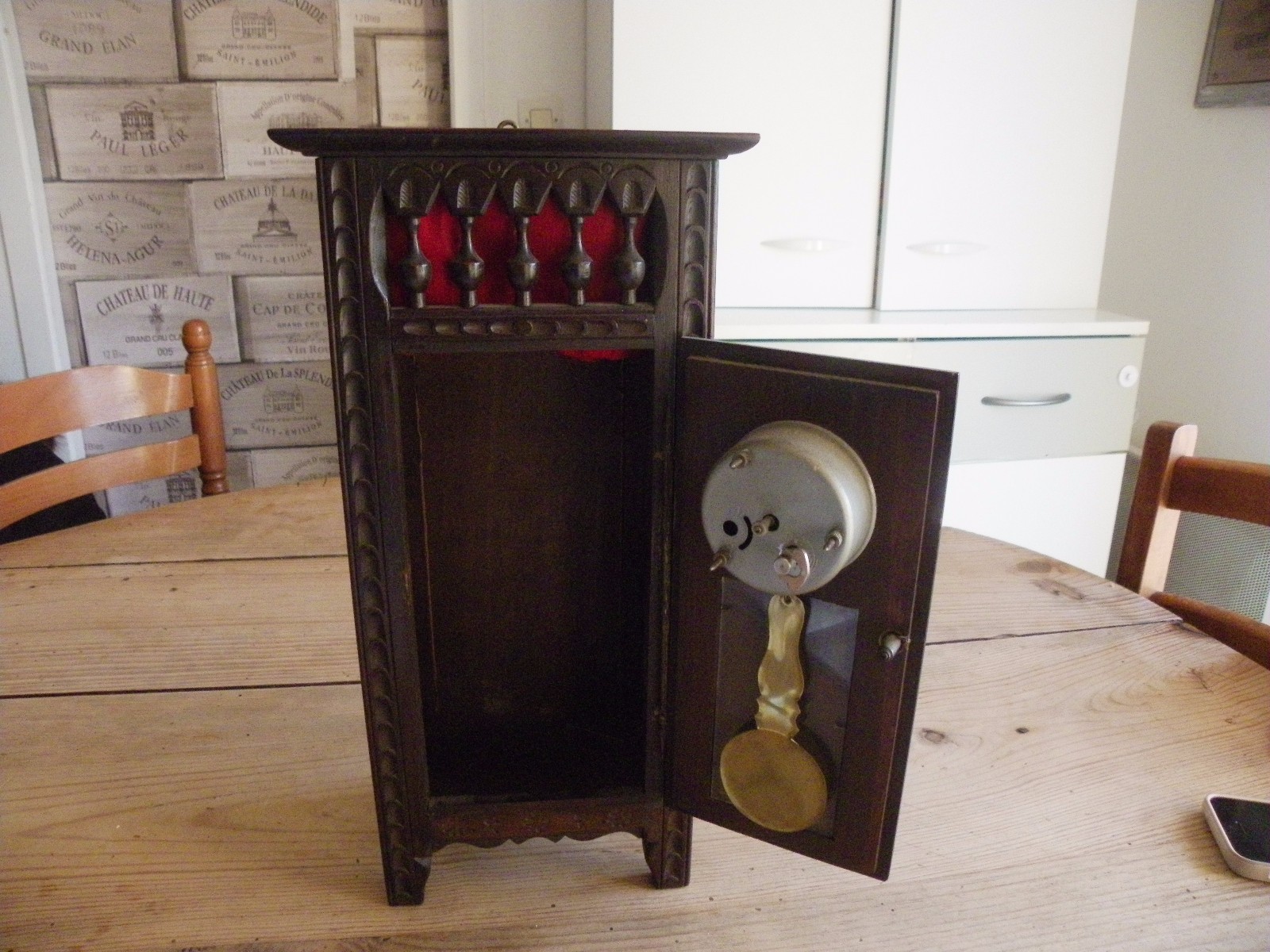 ARMOIRE MINIATURE BRETONNE EN BOIS AVEC RÉVEIL FACADE eBay