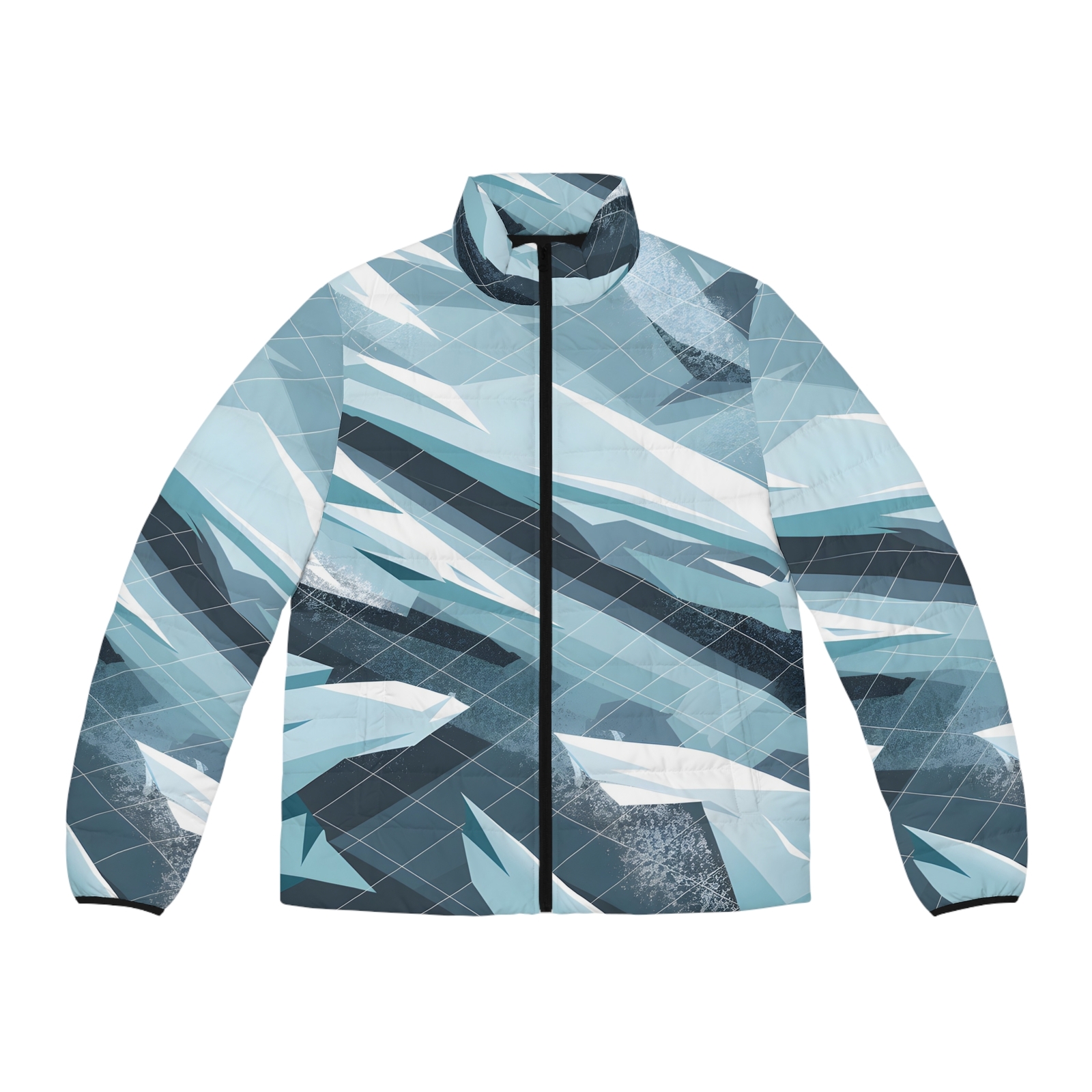 Icy Grid Puffer Jacket for Outdoor Adventures Stylish Warmth and Protection