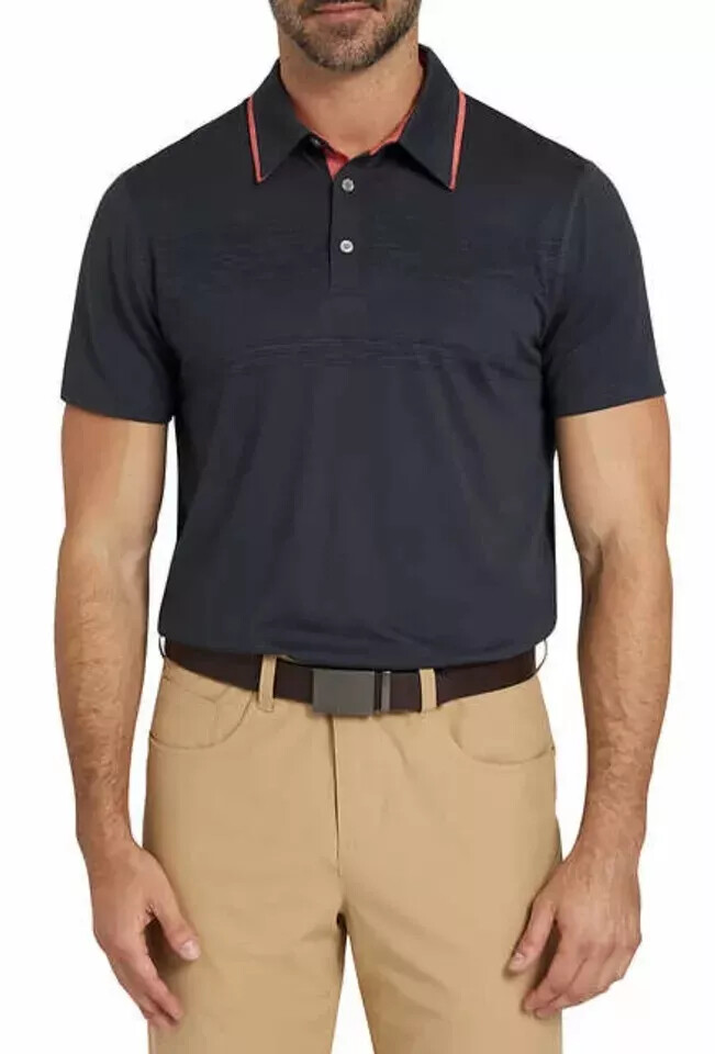 Мужская влагоотталкивающая футболка с коротким рукавом на 3 пуговицах для парней