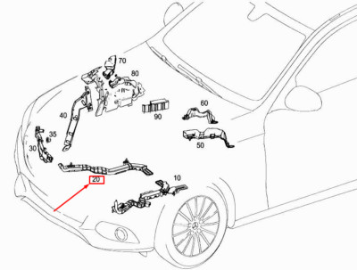MOTORKABELKANAL VORNE RECHTS MERCEDES-BENZ C W205 A2055461380