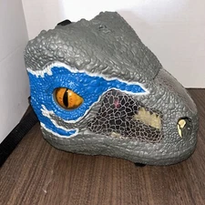 Jurassic World Chomp 'n Roar Mask Velociraptor Blue Dinosaur Mask - Tested