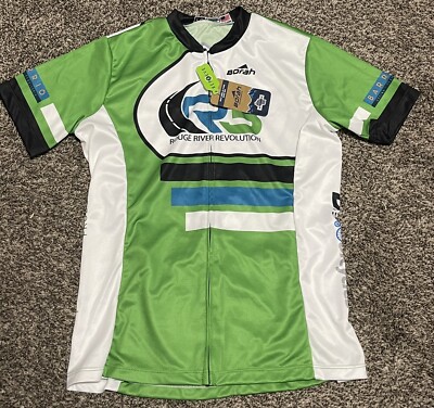 NWT Borah Cycling Jersey Adult Large Green Rouge River Full Zip Pockets