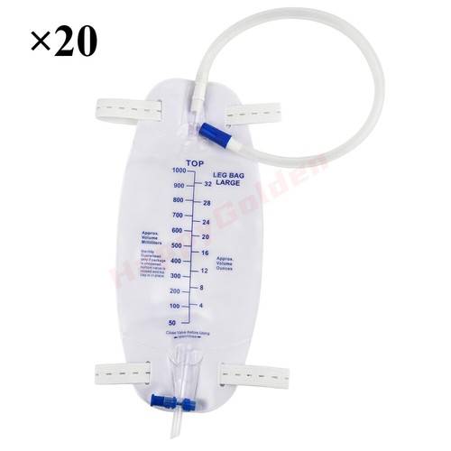 Sacchetto gambe catetere 1000 ml sacchetto drenaggio urinario valvola antireflusso cinghie panno - Foto 10 di 10