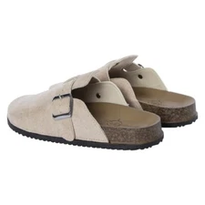 Womens Apricot Clogs Slides With Strap and Buckle