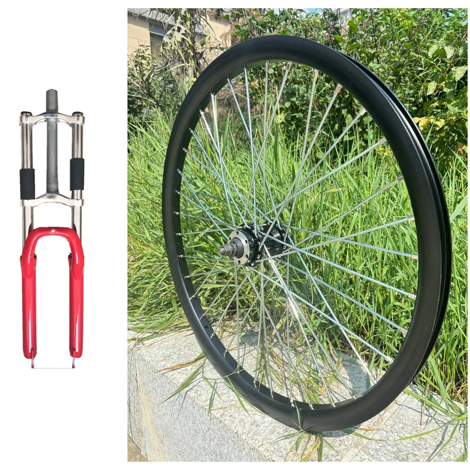 DONSP1986 26" Bike Suspension Red Fork, 1-1/8" Threadless w/ Mag/Spoke Wheel - Image 3 of 4
