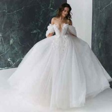 3D FlowerWedding Dresses with Detachable Sleeves Wedding Gowns Bridal Dresses