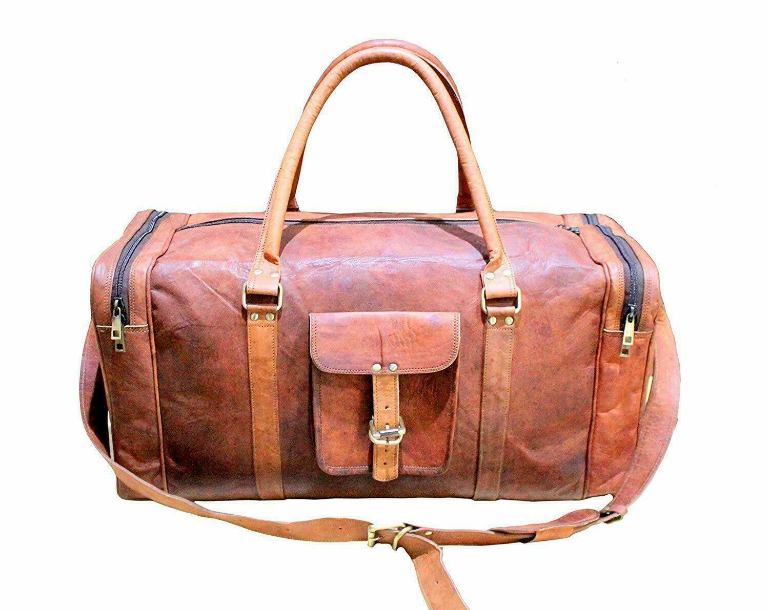 Bolso de hombro de viaje deportivo de gimnasio de cuero genuino para hombre