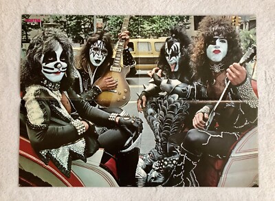 KISS 1976 on a Carriage in New York Swedish Poster Magazine 1970s