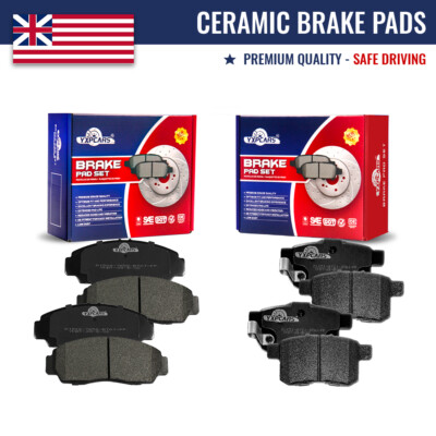 Front and Rear Ceramic Disc Brake Pads Set For Honda Accord Acura TSX