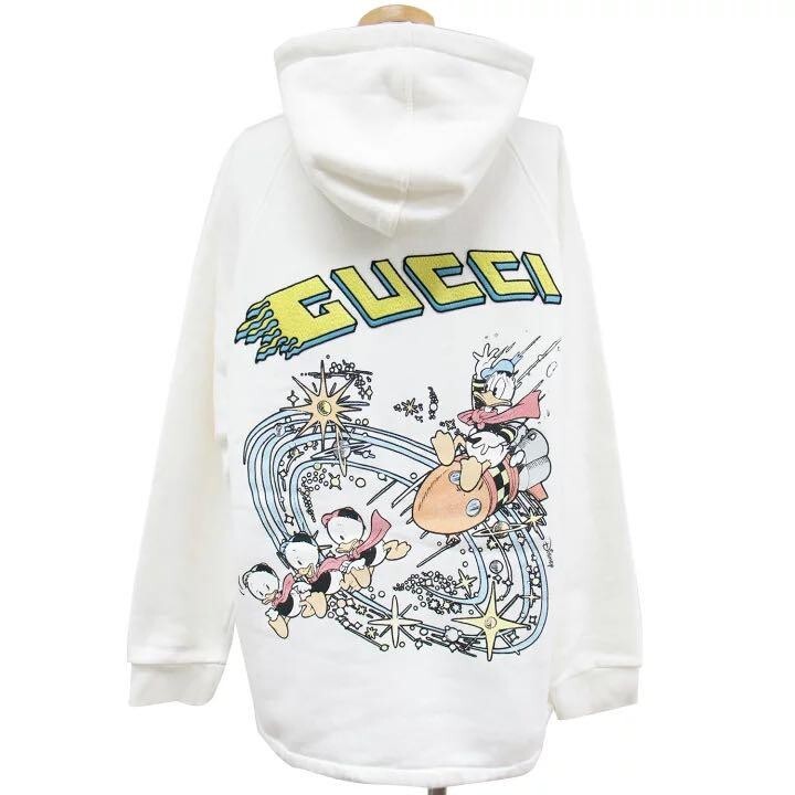GUCCI Disney Collaboration Hoodie Donald Duck XS White Unused with