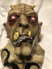 Vintage 2005 Vassago DEMON WITH HORNS Adult Latex Mask Ghoulish Productions