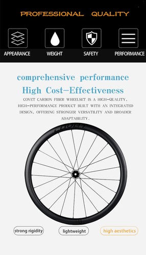 700C Racing Road Bike Carbon Wheelset Clincher Tubeless 36T Disc Brake Hubs - Picture 8 of 13