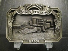 Massey Ferguson MF 550 Combine Pewter Belt Buckle 1986 Limited Ed Collector