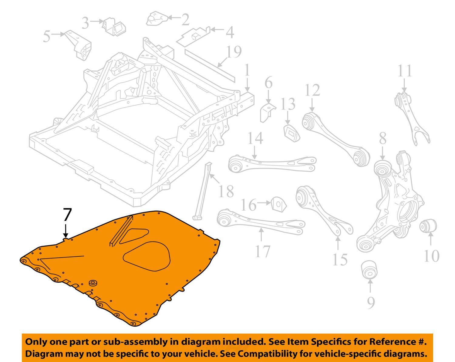 BMW i8 I12 I15 Rear Lower Suspension Subframe Stiffening Plate 2014 - 2020 OEM