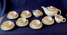 Servizio da Tè Anni '50 Porcellana Color Avorio e Oro Bavaria Schumann 84