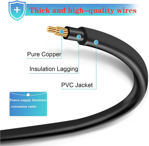 AWINLI 6.5 Ft (2M) Extended AC Power Cord for Lift Recliner,Okin,Limoss,Lazboy,P - Picture 6 of 12
