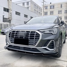 FOR AUDI Q3 F3 S LINE 2019-2024 FRONT BUMPER LIP SPLITTER SPOILER GLOSS BLACK