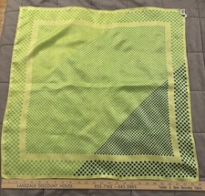 Vtg Robinson Golluber Square Scarf 26" Green Polka Dot Machine Wash Polyester