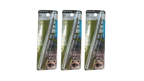 3x MAYBELLINE New York Tattoo Studio Eyeliner Pencil Waterproof Emerald Lights