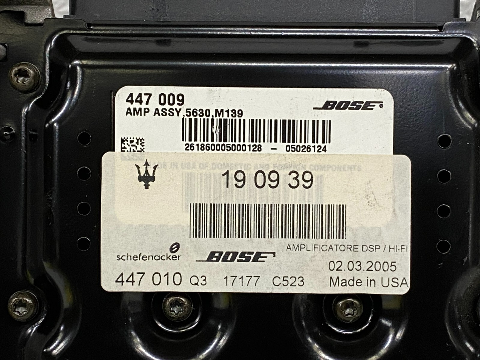 ⭐03-08 MASERATI QUATTROPORTE AUDIO AMPLIFIER BOSE ASSEMBLY 190939 OEM LOT2340