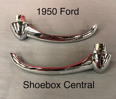 1950 Ford Passenger Car Chrome Inside Door Handles NEW Pair