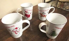 4 Studio JCP Home Modern Jingles Christmas Holiday Coffee Hot Chocolate Mugs