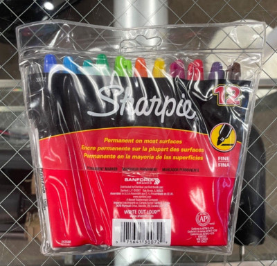 Sharpie Fine Point Permanent Markers -Assorted Colors - Set of 12 - Model #30072