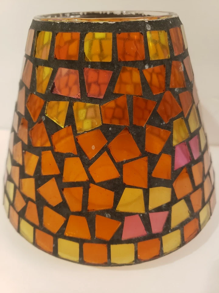 Orange Mosaic Glass Tile Shade - Image 3 of 4