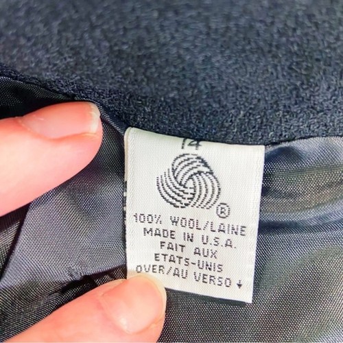 Nordstrom nuova con etichette vintage deadstock gonna a matita foderata in lana nera 14 - Foto 5 di 12