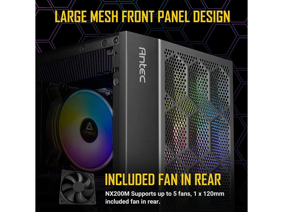 Antec NX200M Micro-ATX Tower, Mini-Tower Computer Case with 120mm Rear Fan Pre-I - Image 2 of 4