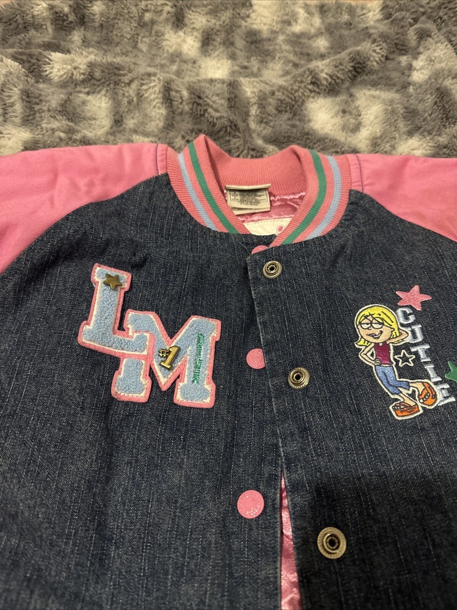 Disney Vintage Lizzie McGuire Embroidered Pink Denim Varsity