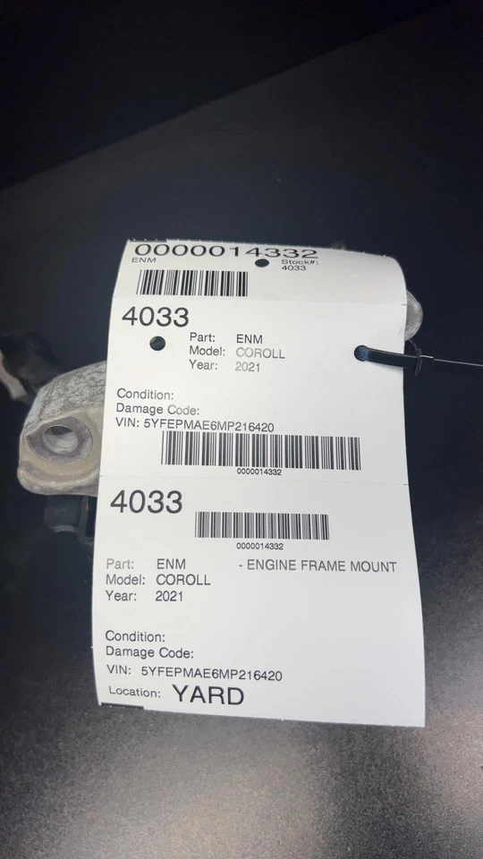✅ 2021 TOYOTA COROLLA ENGINE FRAME MOUNT OEM - Image 4 of 4