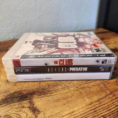PS3 Action Shooter Game Lot (3) Aliens vs Predator, The Club, Heavenly Sword